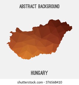 Hungary map in geometric polygonal style.Abstract tessellation,modern design background. Vector illustration EPS8