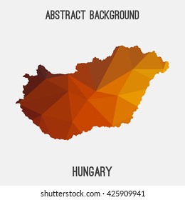 Hungary map in geometric polygonal style.Abstract tessellation,modern design background. Vector illustration EPS8