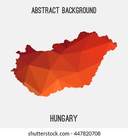 Hungary map in geometric polygonal,mosaic style.Abstract tessellation,modern design background. Vector illustration EPS8