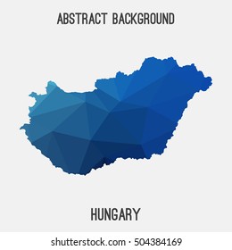 Hungary map in geometric polygonal,mosaic style.Abstract tessellation,modern design background,low poly. Vector illustration.