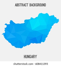 Hungary map in geometric polygonal,mosaic style.Abstract tessellation,modern design background,low poly. Vector illustration.