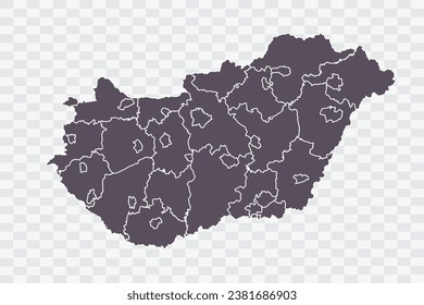 Hungría Mapa el color del gráfico en archivos de calidad de fondo blanco Png