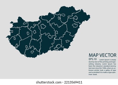  Hungary map High Detailed on white background. Abstract design vector illustration eps 10