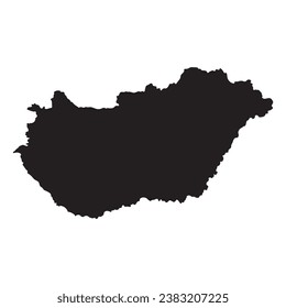 Hungary map. Map of Hungary in high details on black color