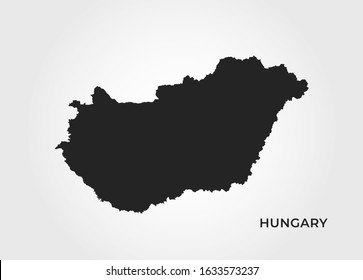 Hungary map icon. high detailed isolated vector geographic template of european country