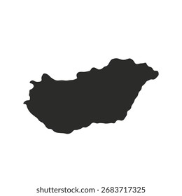 Ícone do mapa da Hungria isolado no fundo branco. Ilustração vetorial