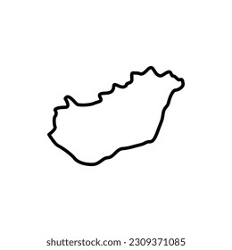 Hungary map icon. Hungary outline map. Simple icon for web design, typography. Vector illustration