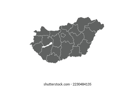 Hungary map isolated on white background.for annual infographics report website layout.