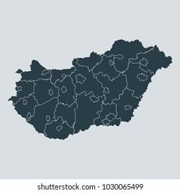 Hungary map on gray background vector, Hungary Map Outline Shape Gray on White Vector Illustration,
High detailed Gray illustration map Hungary.