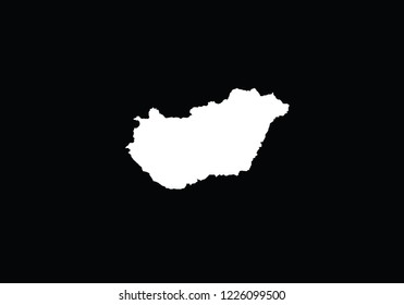 Hungary map outline country shape national borders 