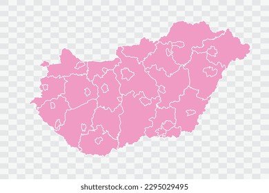 Hungary Map pink Color Background quality files png