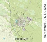 Kecskemét, Hungary map poster art