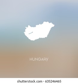 Hungary map silhouette - Abstract Blurred Background