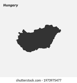 Hungary map silhouette. Vector illustration.