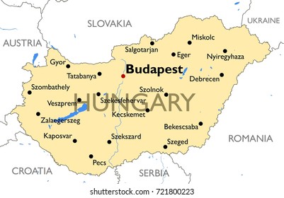 Hungary map | Vector detailed color Hungary map