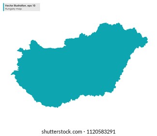 hungary map vector illustration on white background