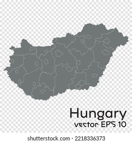 Hungary map vector isolated transperent