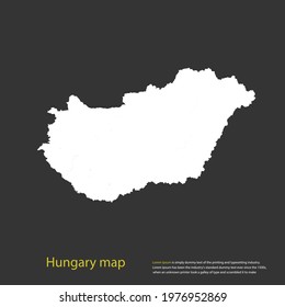 Hungary map white color High Detailed on dark background. Abstract design vector illustration eps 10