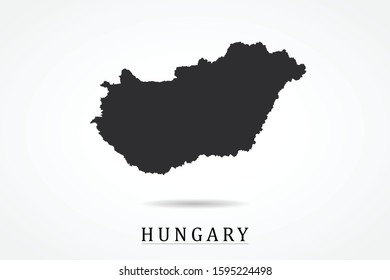 Hungary Map - World Map International vector template isolated on white background - Vector illustration eps 10