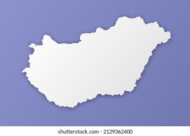 Hungary Map - World map International vector template with paper style including shadow and white color on purple background for design, infographic, banner - Vector illustration eps 10