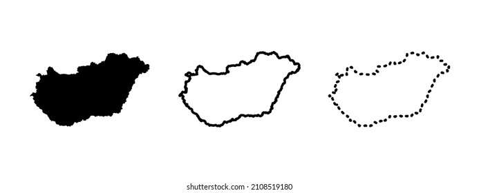 Mapas de Hungría aislados en un fondo blanco