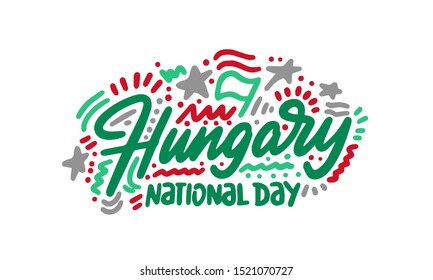 Hungary National Day. Celebration republic, graphic for design element. Vector illustration 
