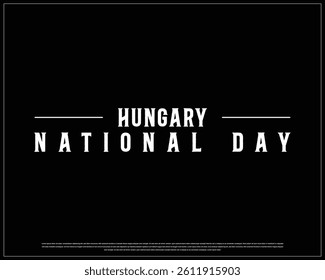 HUNGARY National Day on a black background, Vector design of National Day of HUNGARY, Typographic Design of HUNGARY National Day, Flag typography of HUNGARY