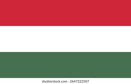 Hungary National Flag – Horizontal Red, White, and Green Tricolor – High Quality Vectorial Stock Image