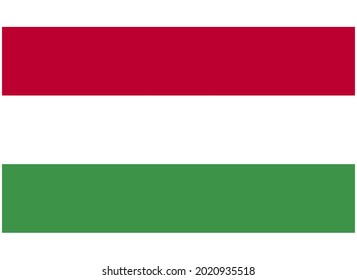 Hungary National Flag Isolated Vector Image
