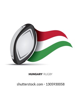 Hungary national flag rugby ball.