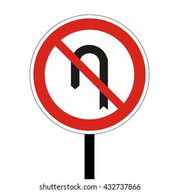 Hungary No U Turn Road Sign