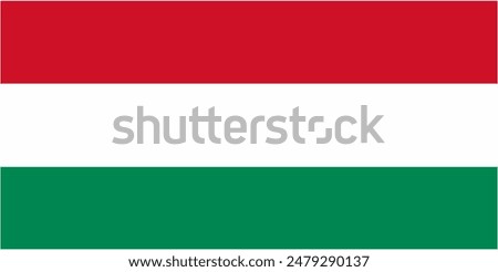 Hungary official flag vector with standard size and proportion. National flag emblem with accurate size and colors.