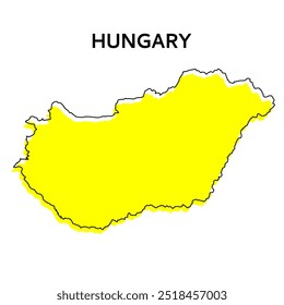 Mapa esquemático de Hungría. Diseño Abstractas, Ilustración vectorial. Diseño de línea minimalista estilizado	