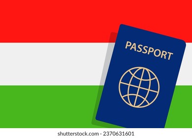 Hungary Passport. Hungary Flag Background. Vector