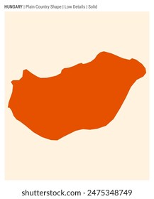 Hungary plain country map. Low details. Solid style. Shape of Hungary. Vector illustration.