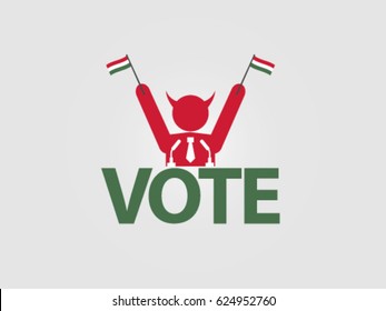 Hungary Podium Corrupt Politician Celebrate Election