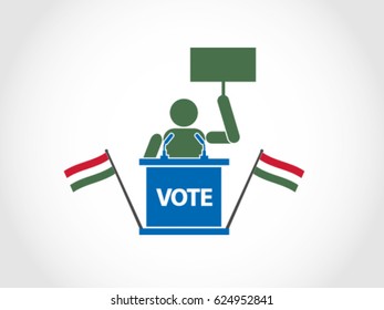 Hungary Podium Protest Election