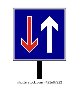 Hungary Priority Over Oncoming Vehicles Road Sign