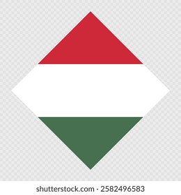 Hungary rhombus flag. Vector illustration.