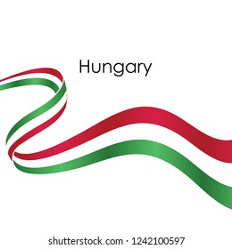 Hungary ribbon flag Vector isolate on white background