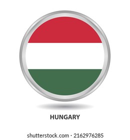 El diseño de la bandera redonda de Hungría se utiliza como insignia, botón, icono, pintura de pared