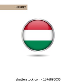 Hungary Round Flag Vector Design Template