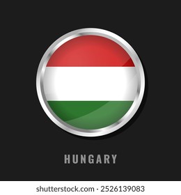 La Hongrie a encadré le drapeau national. Drapeau circulaire glacé du plus faim.