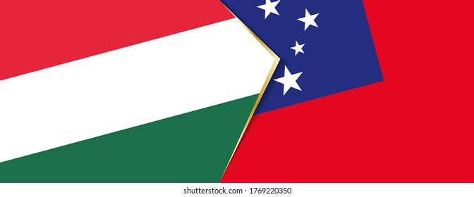 Hungary and Samoa flags, two vector flags symbol of relationship or confrontation.