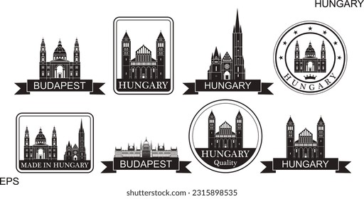 Hungary set. Isolated Hungary on white background