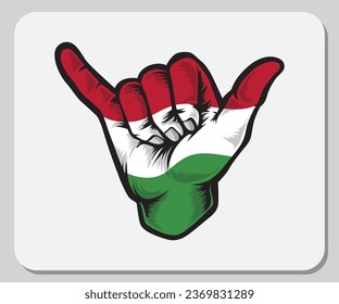 Hungary Shaka Hand Good Vibes Flag