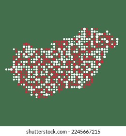 Hungary Silhouette Pixelated pattern map illustration