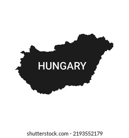 Hungary simple black vector template.