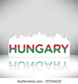 Hungary skyline silhouette vector design.