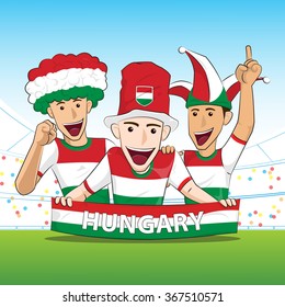 Hungary Sport Fans Vector